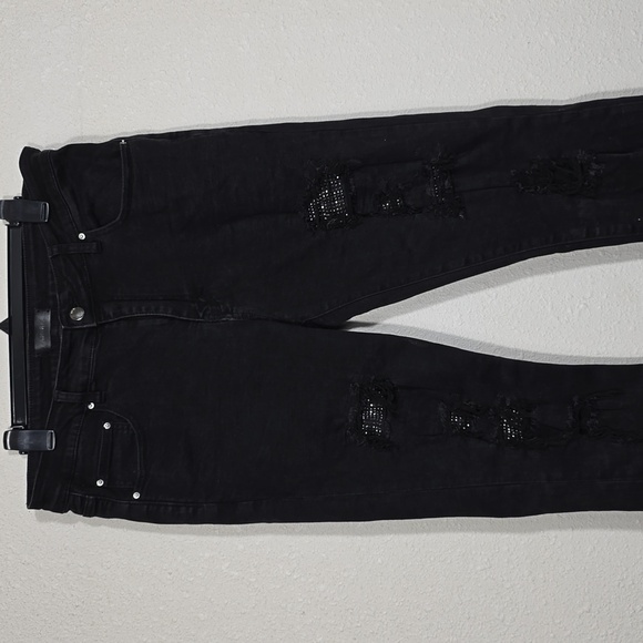 Crystal Thrasher Skinny-Fit Embellished Distressed - Picture 2 of 11